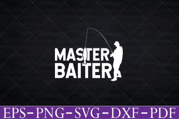Master Baiter Dad Grandpa Joke T-Shirt Graphics for Crafts